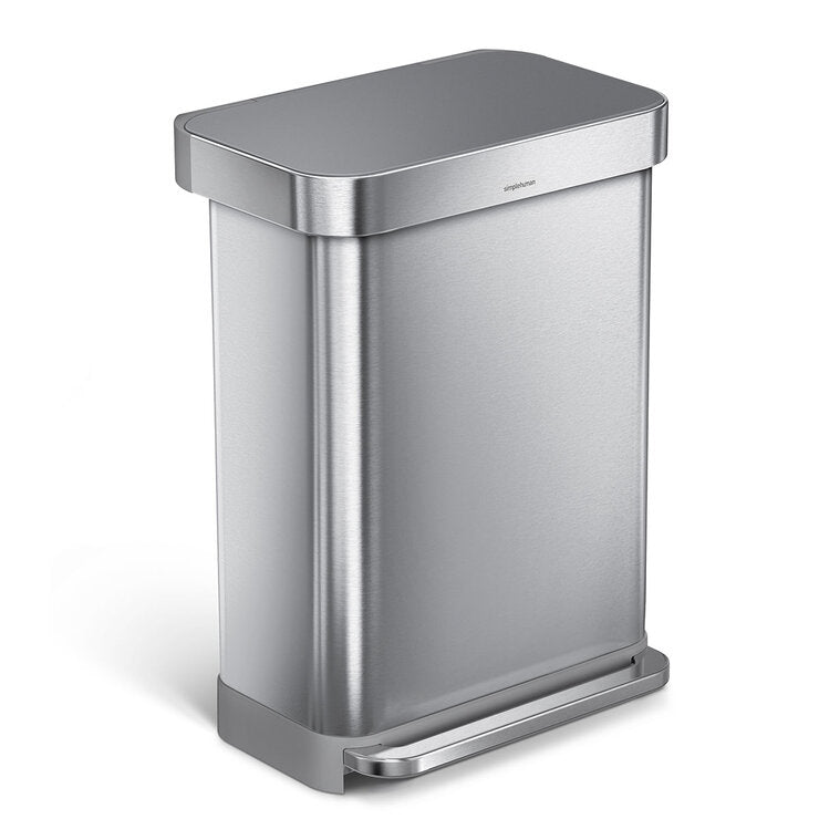 simplehuman rectangular step bin 55L, imported from the UK