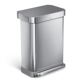 simplehuman rectangular step bin 55L, imported from the UK