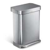 simplehuman rectangular step bin 55L, imported from the UK