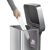 simplehuman rectangular step bin 55L, imported from the UK