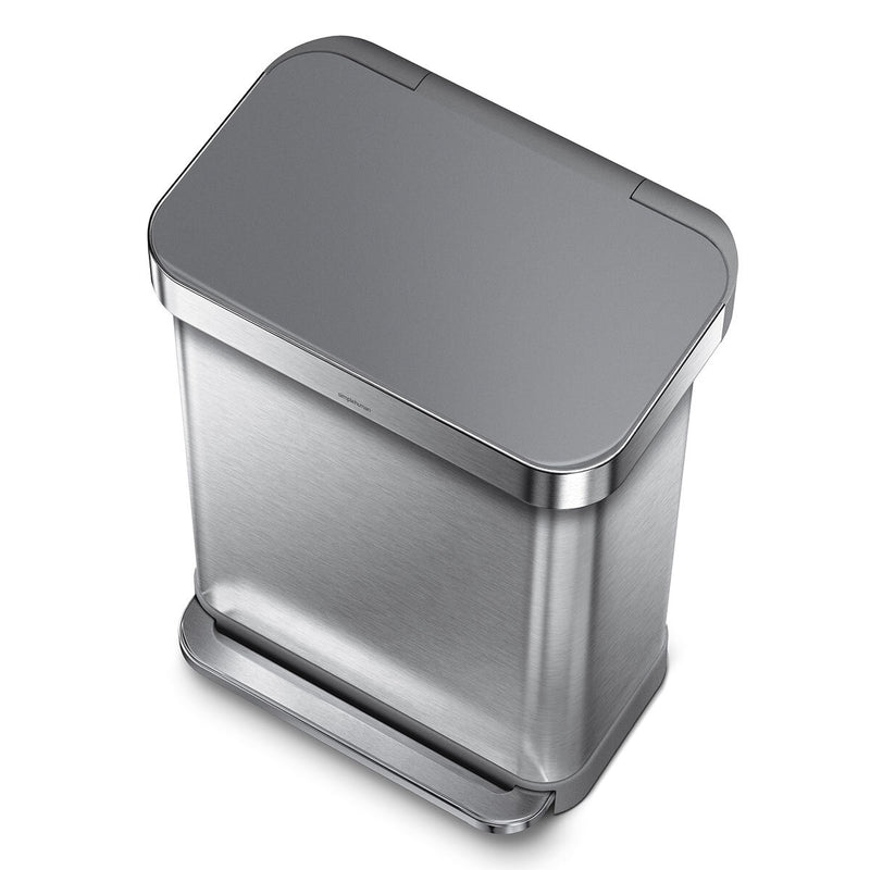 simplehuman rectangular step bin 55L, imported from the UK