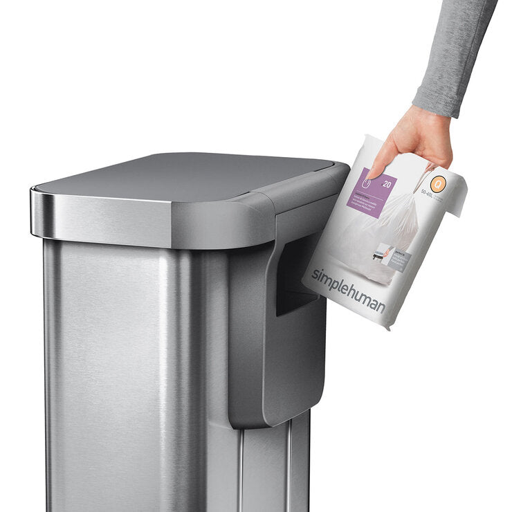 simplehuman rectangular step bin 55L, imported from the UK