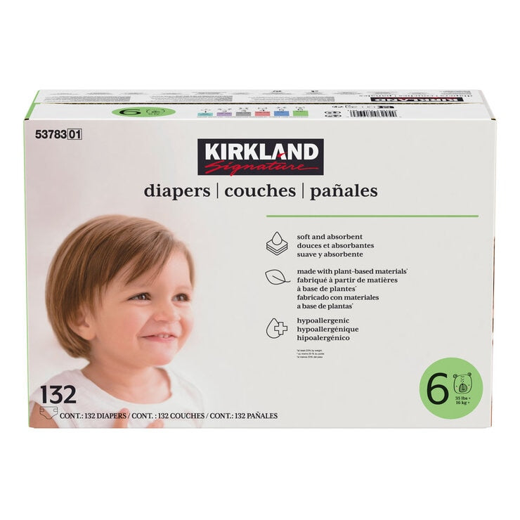 Kirkland Signature Diapers Size 6 132 Pack