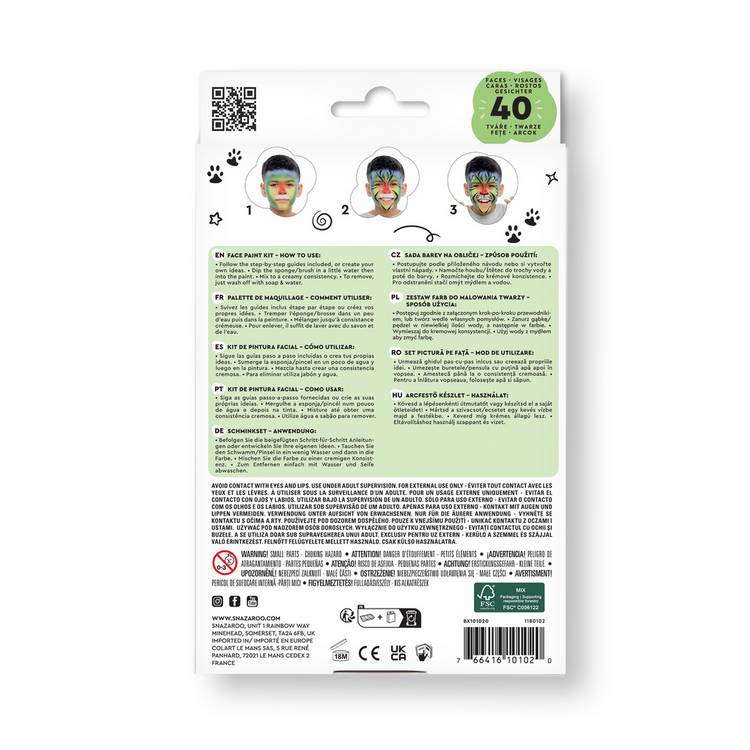 Snazaroo rainbow face paint kit 8 colours - British product