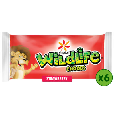أنابيب زبادي للأطفال Wildlife Choobs بنكهة الفراولة 6 × 37 جم