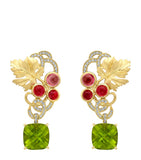 Boodles Palace Great Vine earrings with peridot garnet diamonds - British product