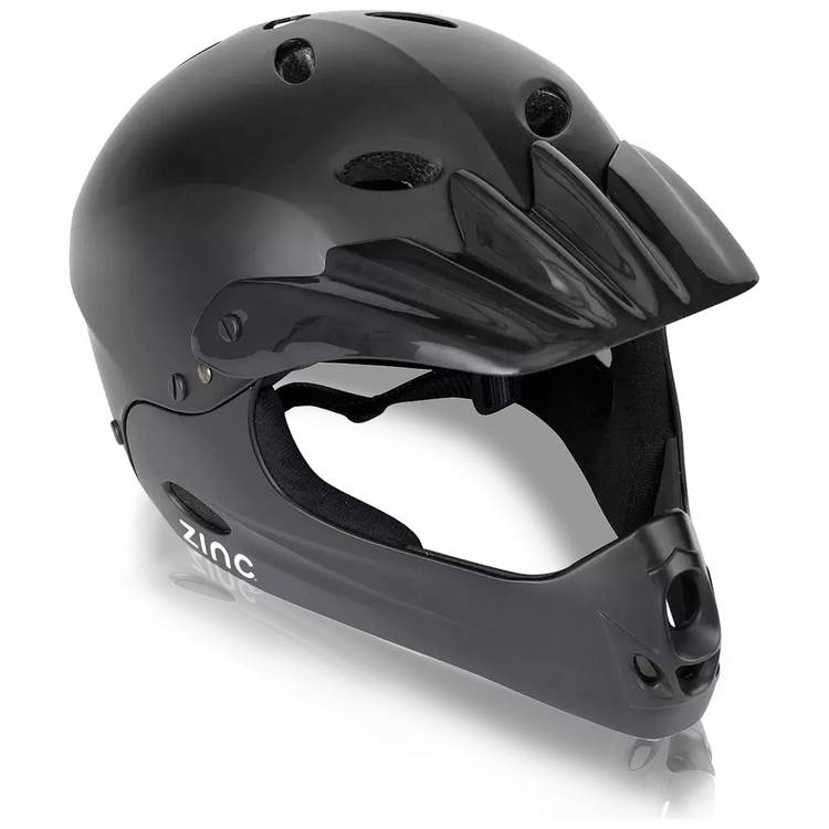 Zinc full face bike helmet for kids black (British brand)
