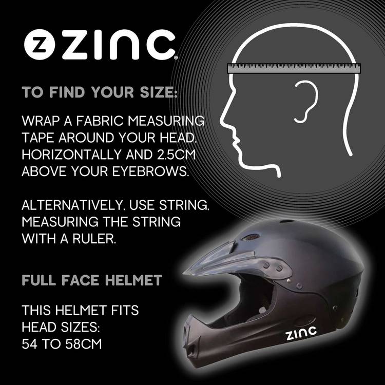 Zinc full face bike helmet for kids black (British brand)