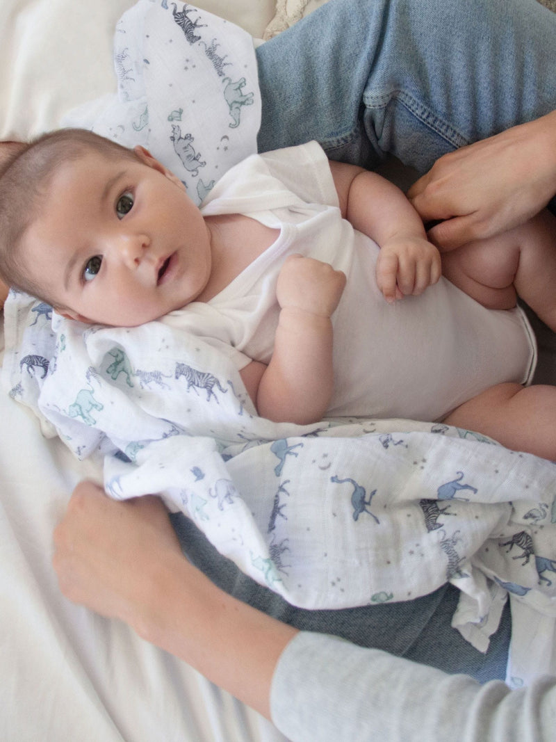 aden + anais blue large muslin blanket (British brand)