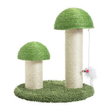 Double toadstool cat scratcher with mouse toy - British product