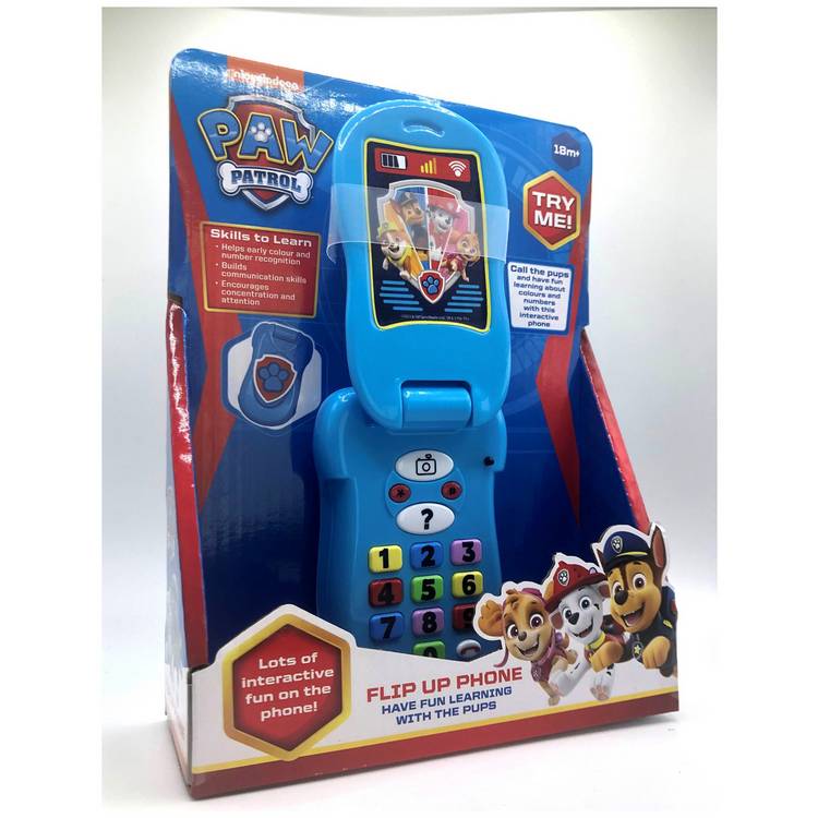 PAW Patrol flip phone toy for toddlers, imported from the UK