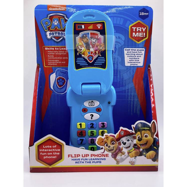 PAW Patrol flip phone toy for toddlers, imported from the UK