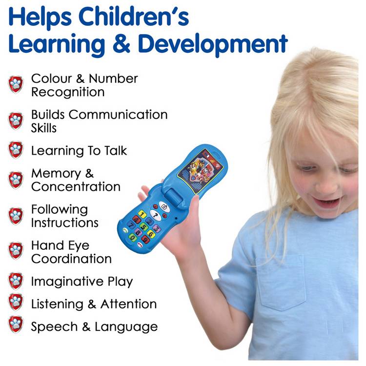 PAW Patrol flip phone toy for toddlers, imported from the UK