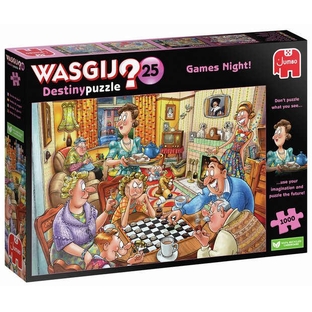 Wasgij Destiny 25 Games Night 1000 piece jigsaw puzzle, imported from the UK