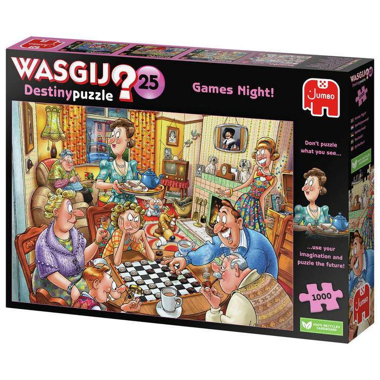 Wasgij Destiny 25 Games Night 1000 piece jigsaw puzzle, imported from the UK