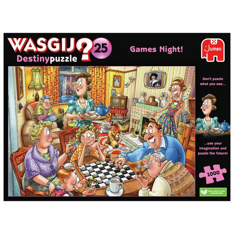Wasgij Destiny 25 Games Night 1000 piece jigsaw puzzle, imported from the UK