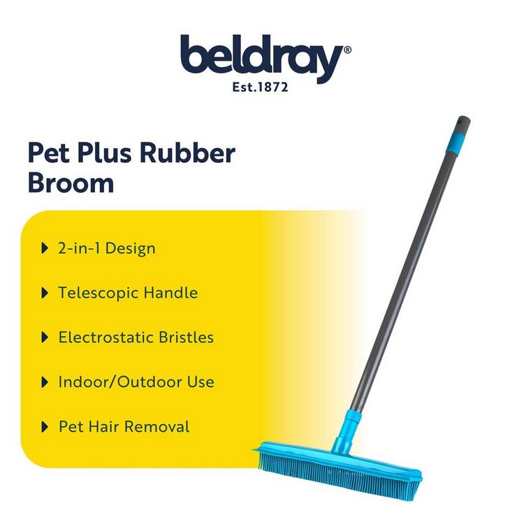 Beldray 2-in-1 pet lift and trap broom with rubber head, imported from the UK