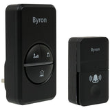 Byron black wireless plug-in doorbell 100m, UK version