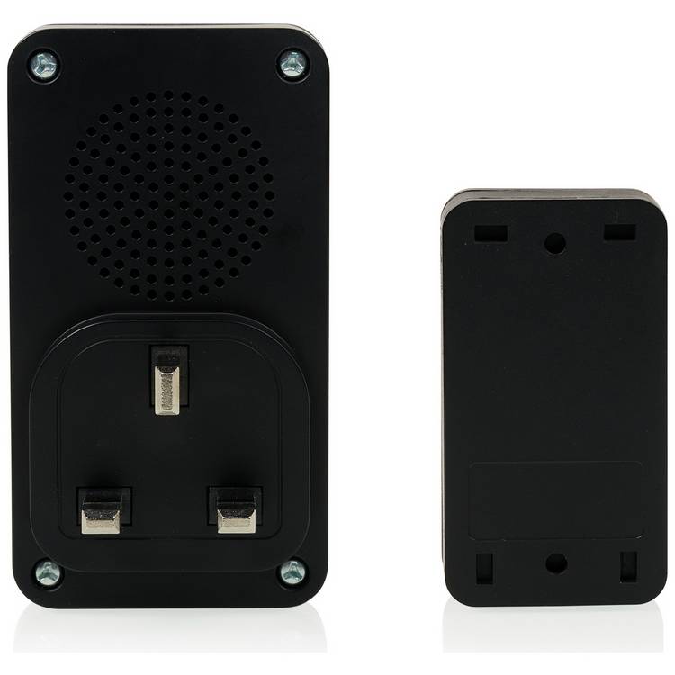 Byron black wireless plug-in doorbell 100m, UK version