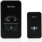 Byron black wireless plug-in doorbell 100m, UK version