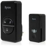 Byron black wireless plug-in doorbell 100m, UK version