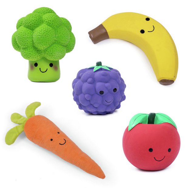 Petface dog toys Vegetable Pets 5 A Day set, imported from the UK