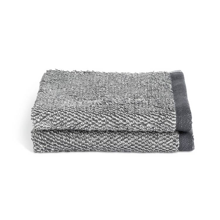 Habitat face cloths black marl 2 pack 30x30cm, UK version