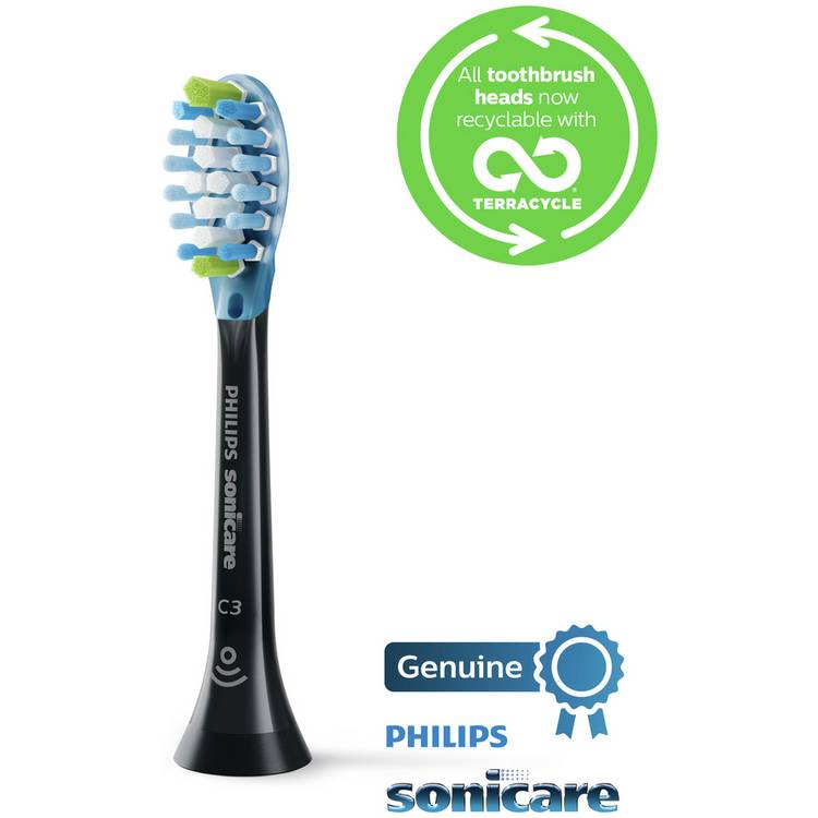 Philips Sonicare Premium Plaque brush heads black 4 pack (British brand)
