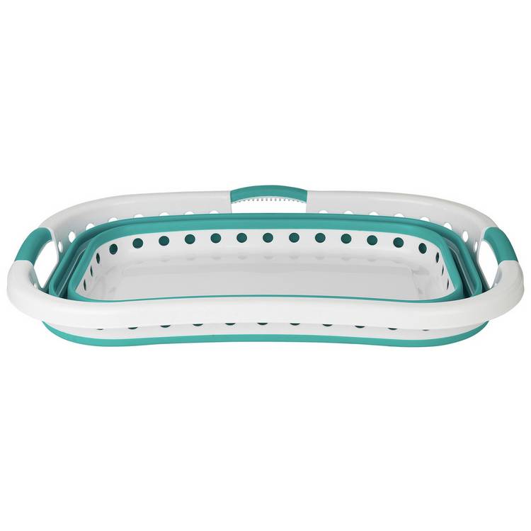 Beldray collapsible laundry basket in aqua 37 litres (British brand)