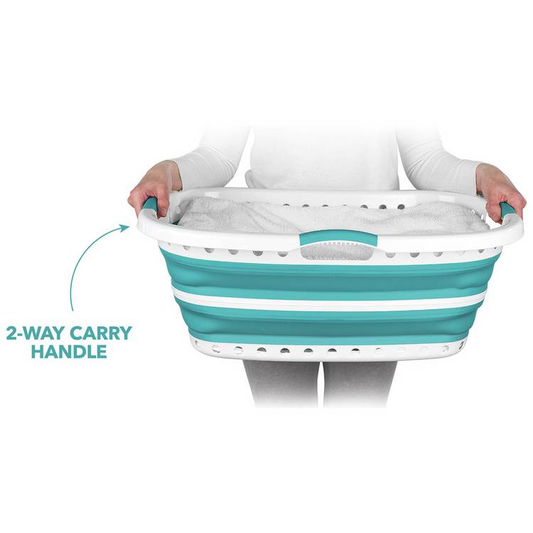 Beldray collapsible laundry basket in aqua 37 litres (British brand)
