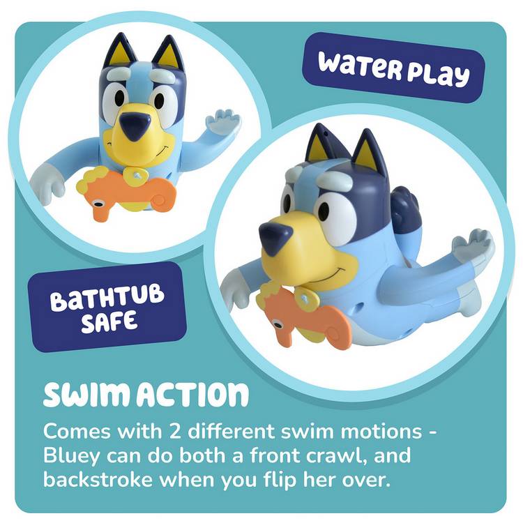 Bluey swimming bath toy by Tomy, imported from the UK