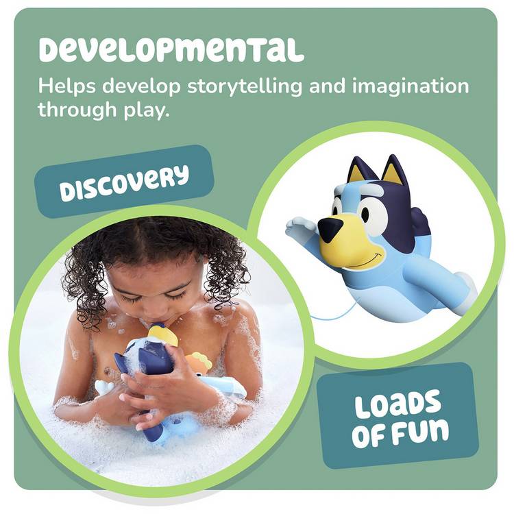 Bluey swimming bath toy by Tomy, imported from the UK