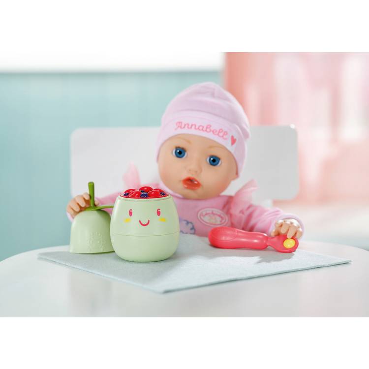 Baby Annabell lunch feeding set with realistic sounds and food inserts, UK version