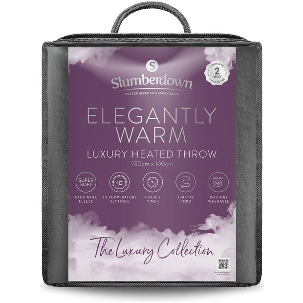Slumberdown luxury heated throw charcoal, UK version