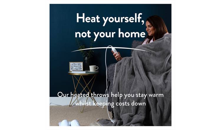 Slumberdown luxury heated throw charcoal, UK version