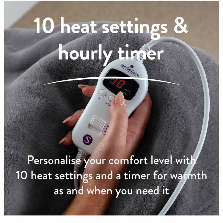 Slumberdown luxury heated throw charcoal, UK version