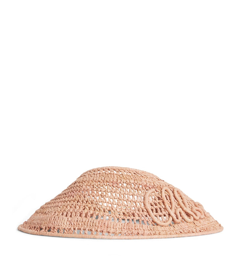 Chloé raffia logo visor - British product