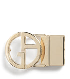 Giorgio Armani palladium-plated GA logo belt buckle, imported from the UK
