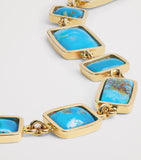 Jacquie Aiche yellow gold turquoise bezel bracelet, imported from the UK