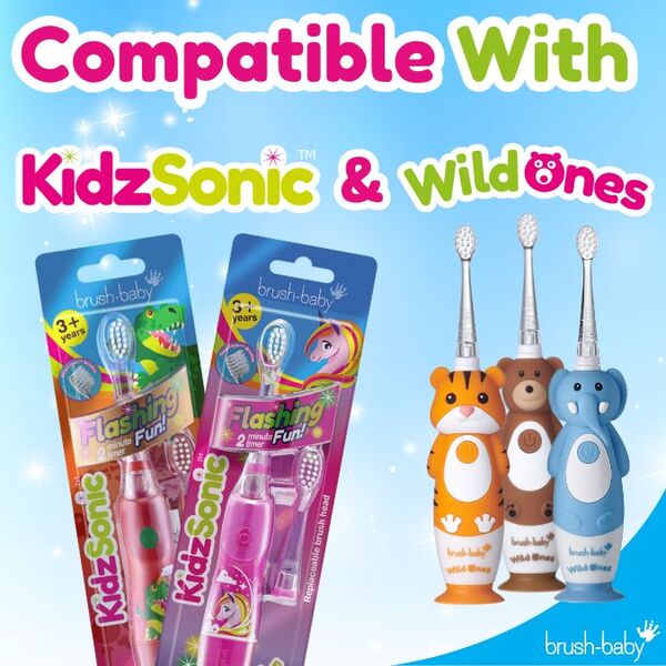 Brush Baby KidzSonic® Replacement Brush Heads 3+ yrs (4pack)