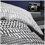 Catherine Lansfield bedding set Geo Grey White single - British product