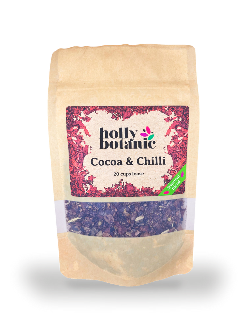 Holly Botanic cocoa and chilli tisane loose leaf (British brand)