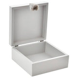 Bambino white wooden keepsake box with silver moon wording, imported from the UK