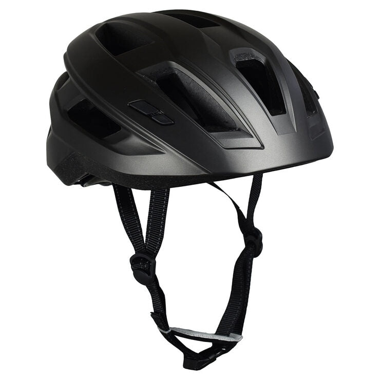 Freetown bike helmet in blue, white, and grey, imported from the UK