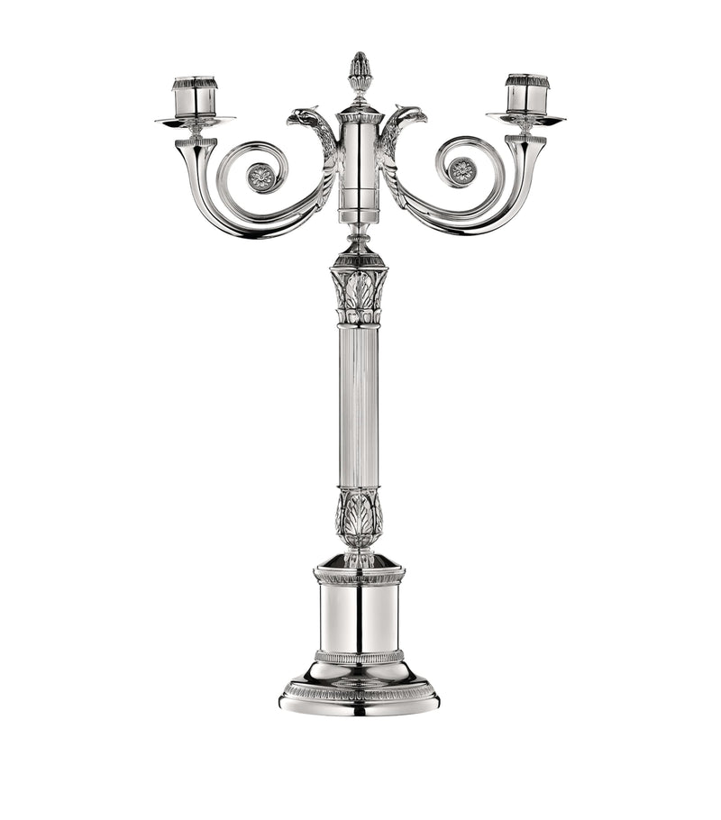 Christofle silver-plated Malmaison candelabra - British product