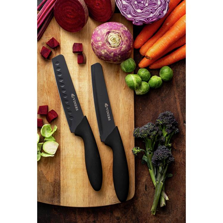 Viners 6 piece squared tip knife block set - British product