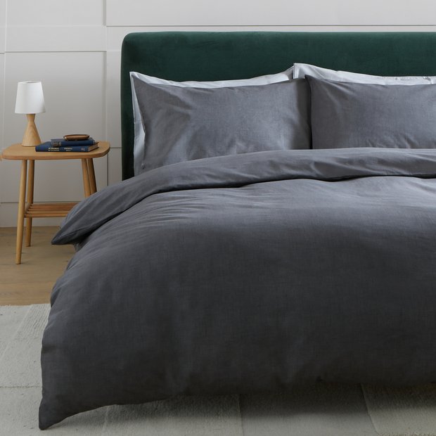 Habitat charcoal textured print bedding set single, UK version