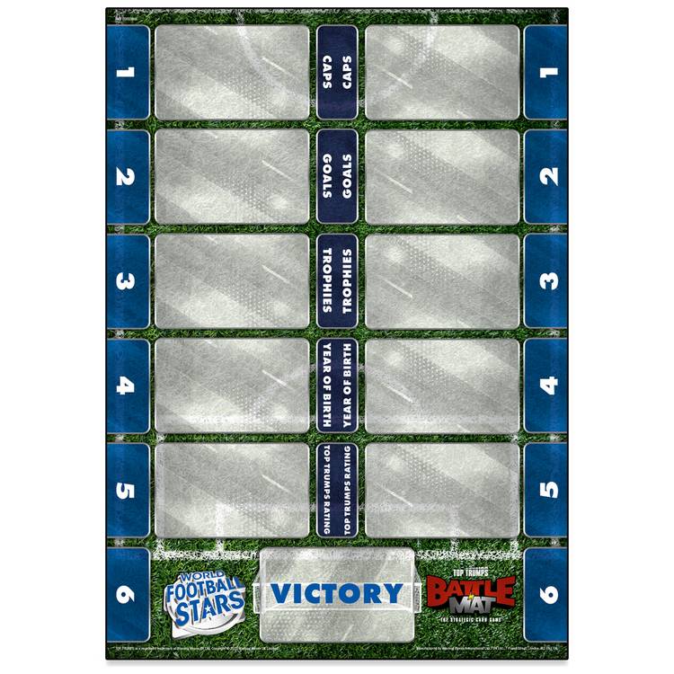 Top Trumps World Football Stars battle mat game, imported from the UK