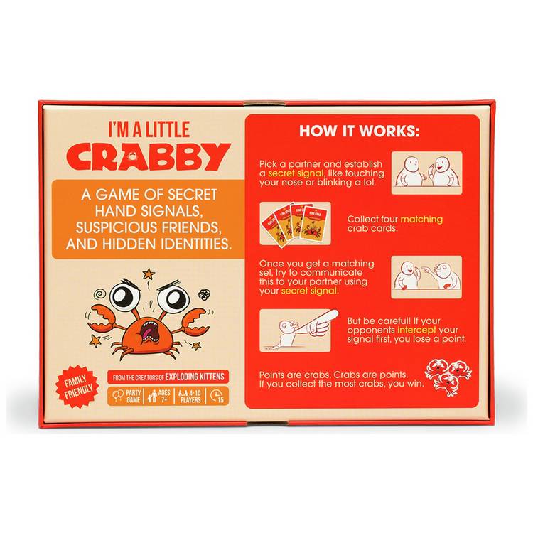 Exploding Kittens I'm A Little Crabby card game, UK version