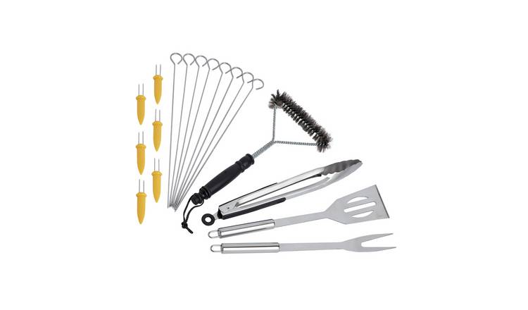 Argos Home 18-piece stainless steel BBQ accessory set (British brand)
